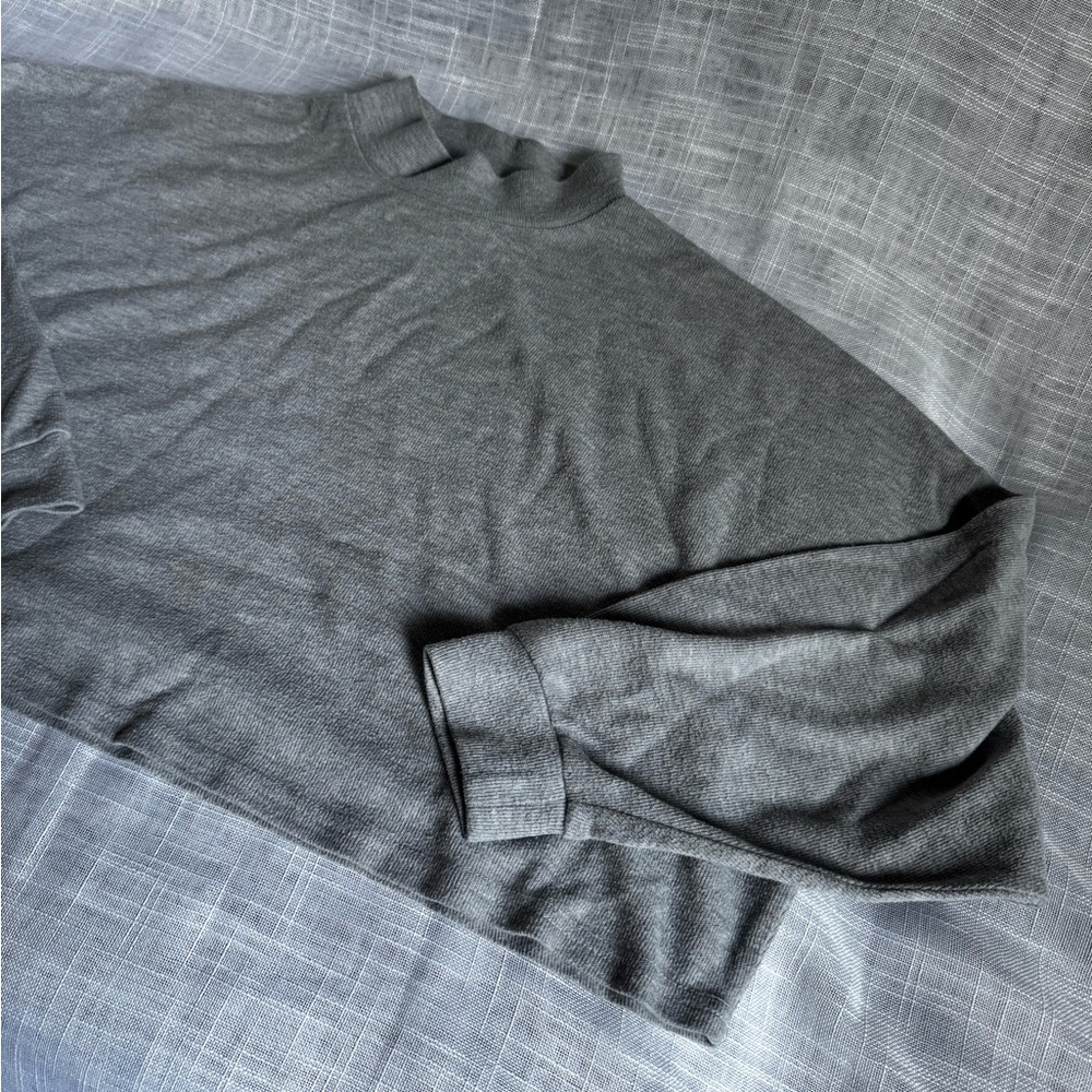 Cotton On Cropped Heather Gray Turtleneck Top